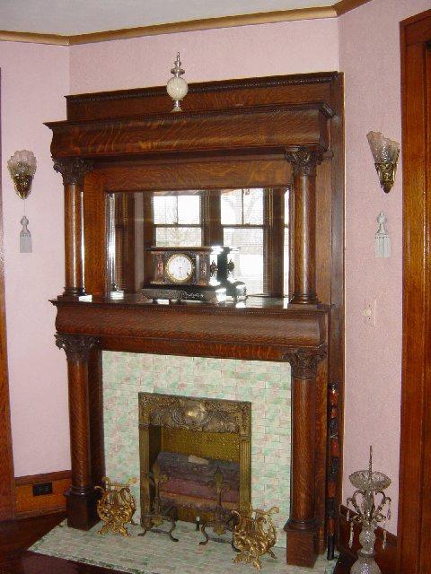 fireplace foursquare mantels american corner mantel victorian 1906 surrounds remodel fireplaces square homes 1908 four oldhouses inserts 1920s plans tiles