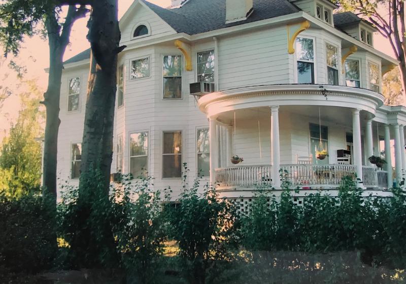 South view focusing on rounded porch