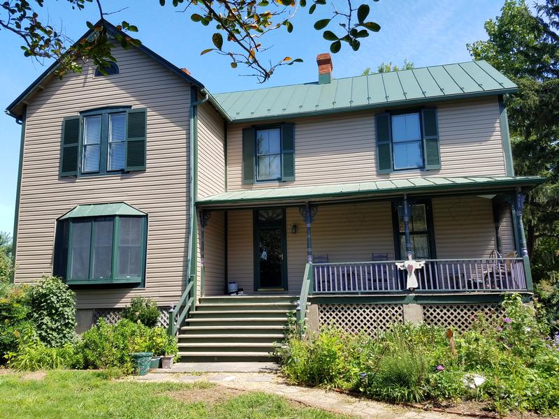 South facing with original windows complemented by large Anderson bow window