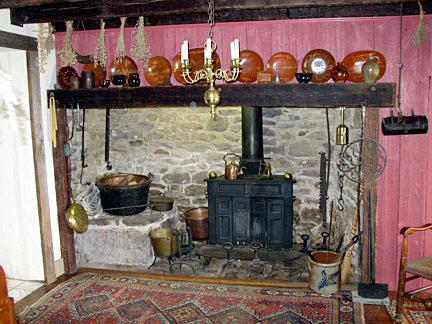 Stone fireplace in Keeping Room