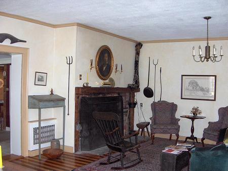 large fire place room off kitchen