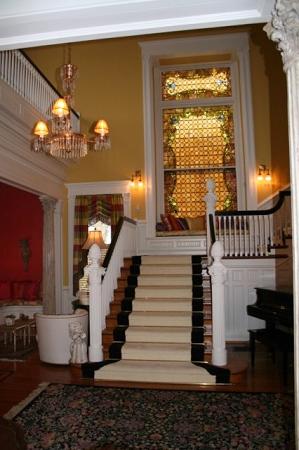 Stained Glass window on staircase