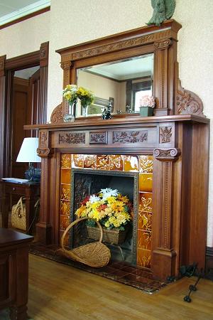 Fireplace in Library