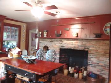 fireplace in kitchen