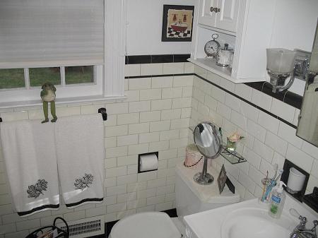 Bathroom subway tiled