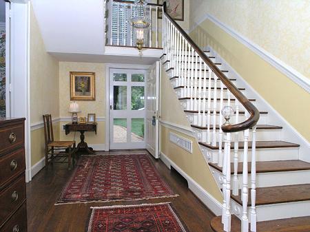 Elegant foyer, hand milled woodwork