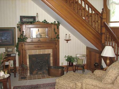 Fireplace and Grand Staircase