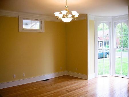Living room with beautiful bay window