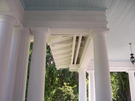 Overhang roof detail showing craftmanship of exterior 