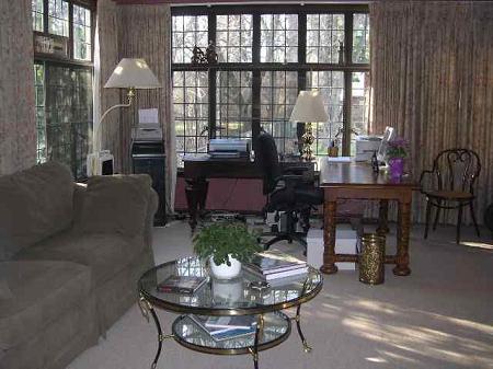 Study with leaded glass windows