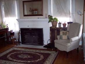 Parlor/Dining Room with Fireplace