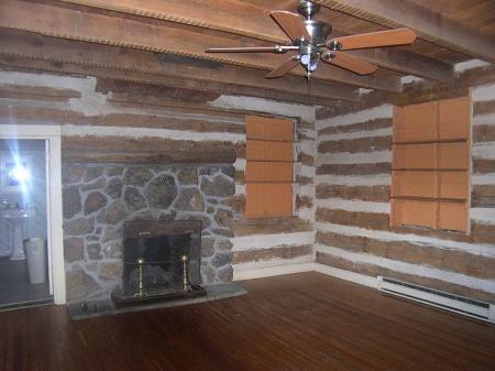room with log interior