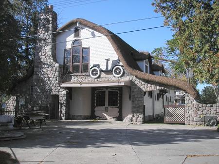 Two story barn with outside fireplace