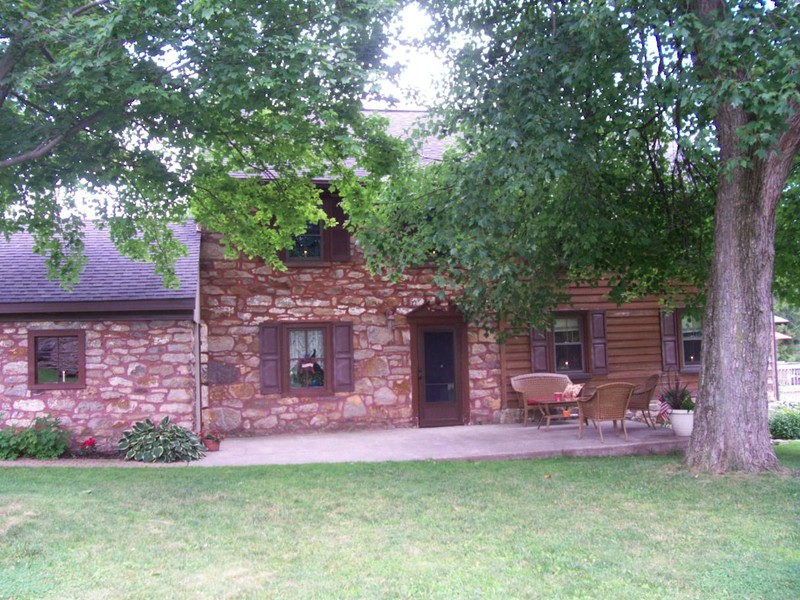 Stone and log home