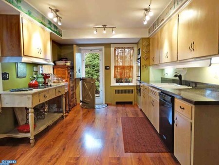 Long beautiful galley eat in kitchen
