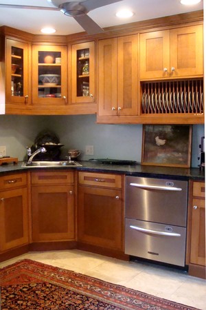 Custom designed kitchen constructed by fine carpenter.