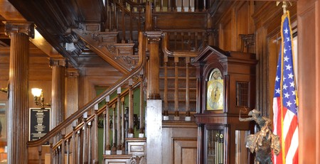 Lobby Staircase and Tiffany Clock