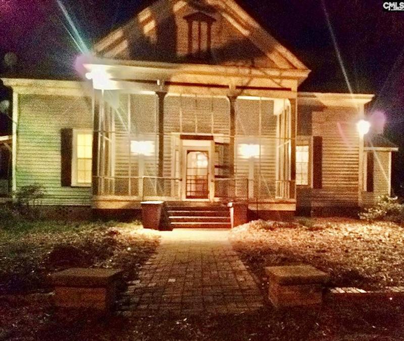Front of home at night